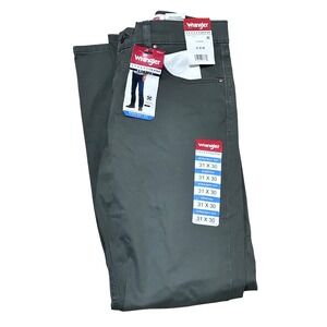 Wrangler Five Star Premium Mens Straight Fit Stretch Pants 31x30 Gray 112325563